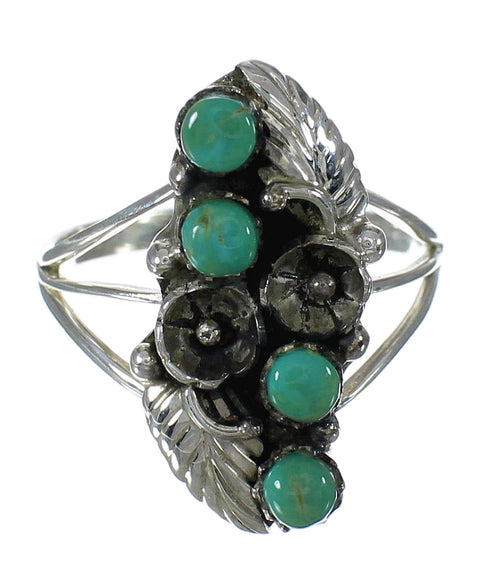 Genuine Sterling Silver Turquoise Ring Size 5-1/2 FX91889